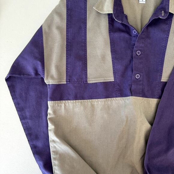Vintage 80s Boulevard Club by Block Unisex Pullover Purple & Olive/Gray Medium - Picture 6 of 8